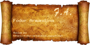 Fodor Armandina névjegykártya
